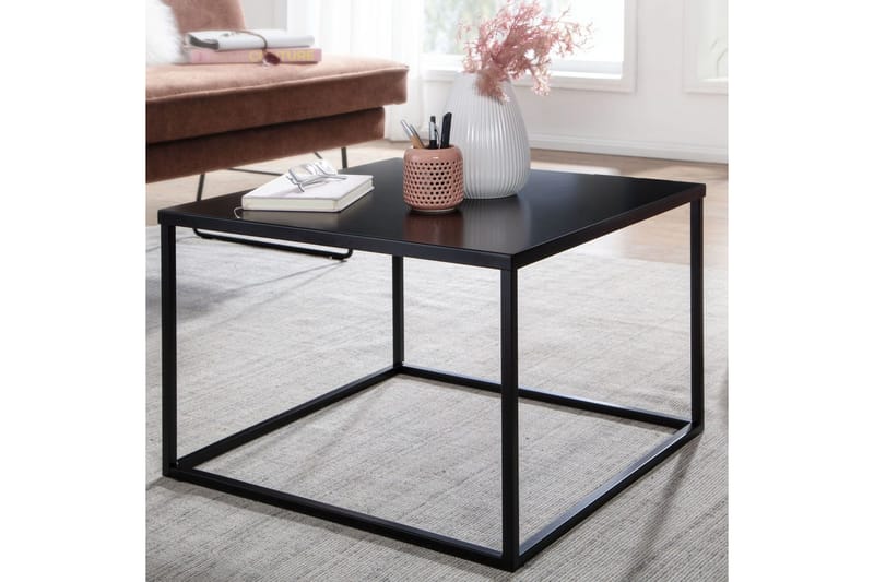 Soffbord Wohnling metall fyrkantig, modern stil Svart - Svart - Möbler - Bord & matgrupp - Soffbord