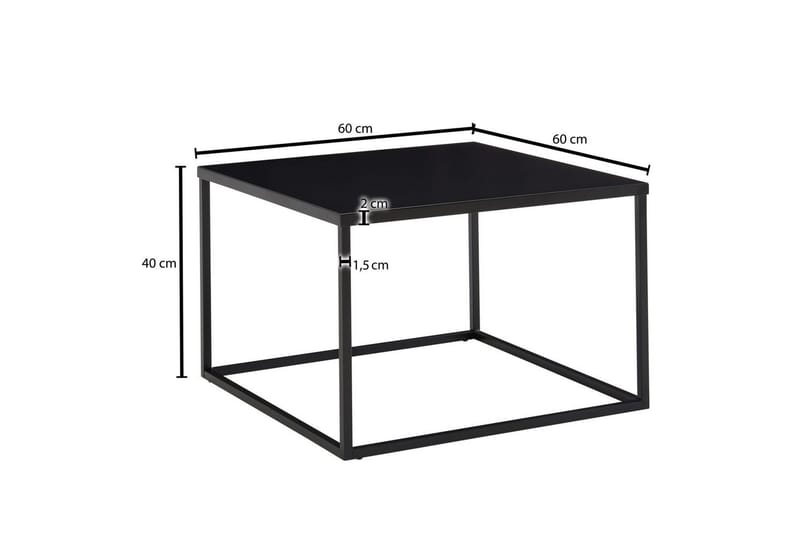 Soffbord Wohnling metall fyrkantig, modern stil Svart - Svart - Möbler - Bord & matgrupp - Soffbord