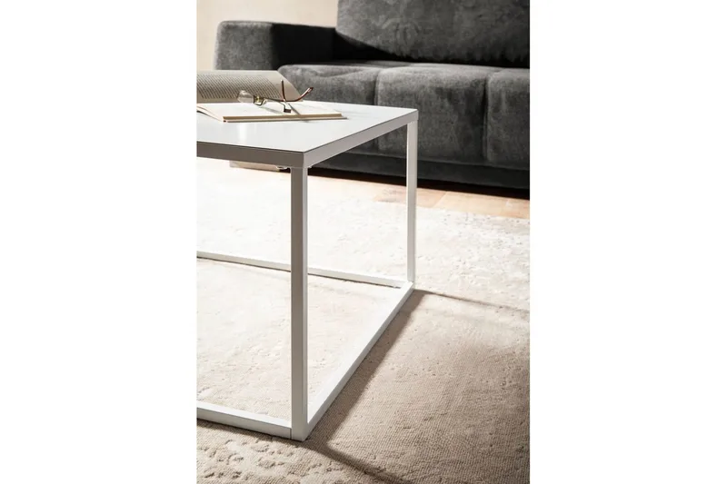 Soffbord Wohnling metall fyrkantig, modern stil Vit - Vit - Möbler - Bord & matgrupp - Soffbord