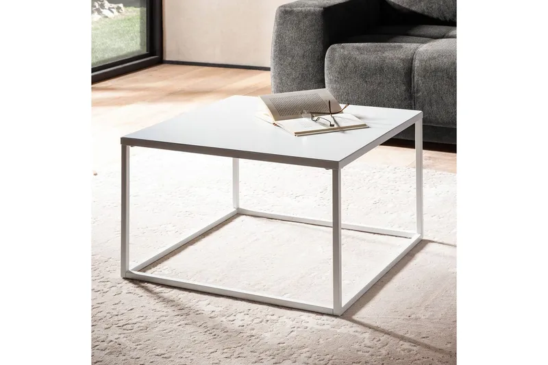 Soffbord Wohnling metall fyrkantig, modern stil Vit - Vit - Möbler - Bord & matgrupp - Soffbord