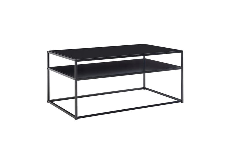 Soffbord Wohnling metall rektangulär med bricka, modern stil Svart, Svart