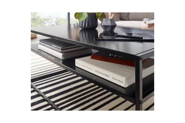 Soffbord Wohnling metall rektangulär med bricka, modern stil Svart - Svart - Möbler - Bord & matgrupp - Soffbord