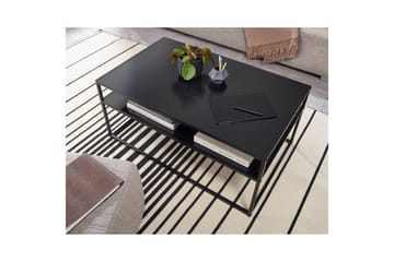 Soffbord Wohnling metall rektangulär med bricka, modern stil Svart - Svart - Möbler - Bord & matgrupp - Soffbord