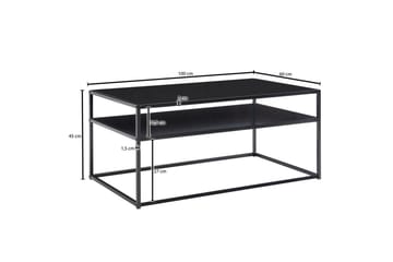 Soffbord Wohnling metall rektangulär med bricka, modern stil Svart - Svart - Möbler - Bord & matgrupp - Soffbord