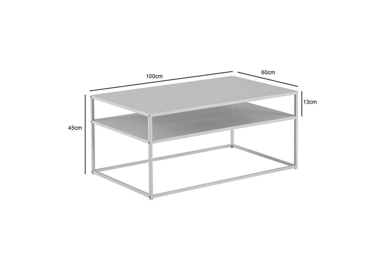 Soffbord Wohnling metall rektangulär med bricka, modern stil Vit - Vit - Möbler - Bord & matgrupp - Soffbord