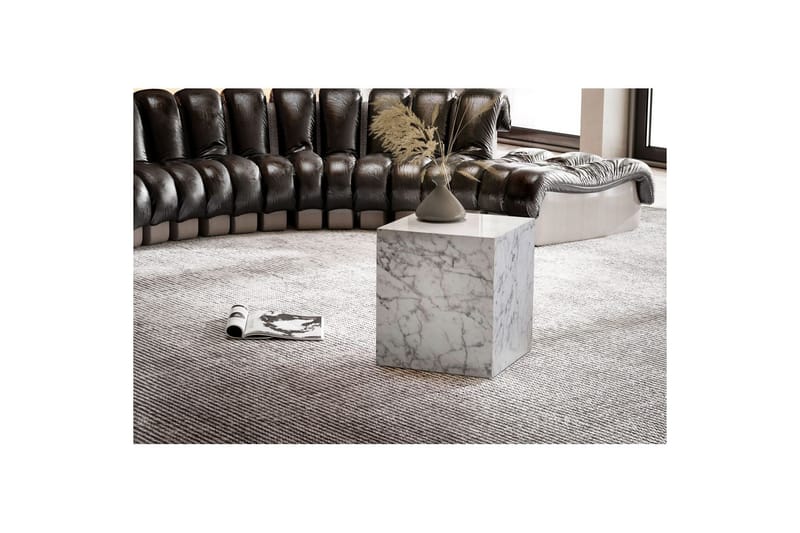 Soffbord Wohnling MONOBLOC marmorausseende 40x40x45 cm, modern stil Marmor Vit - Marmor Vit - Möbler - Bord & matgrupp - Soffbord
