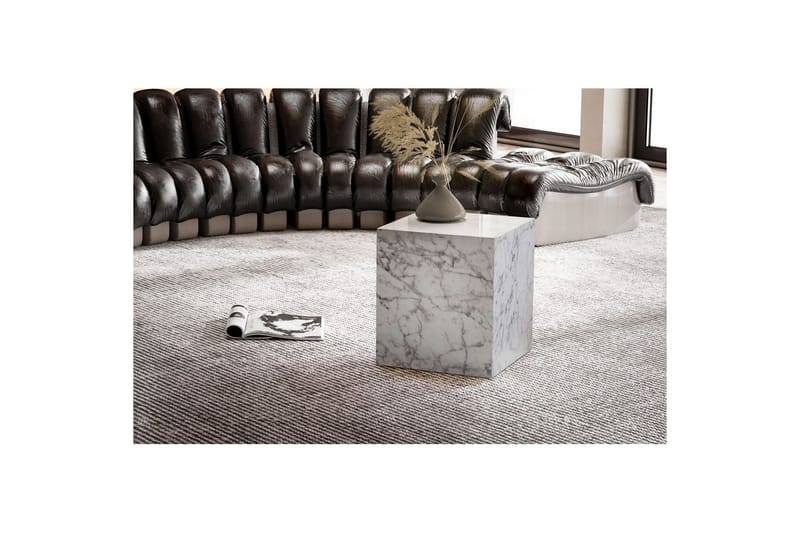 Soffbord Wohnling MONOBLOC marmorausseende 40x40x45 cm, modern stil Marmor Vit - Marmor Vit - Möbler - Bord & matgrupp - Soffbord