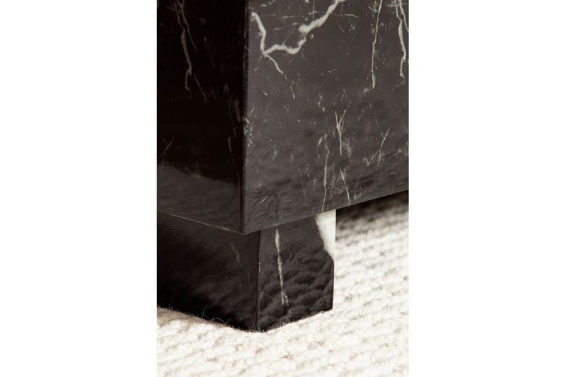 Soffbord Wohnling MONOBLOC modernt utseende, 60x60x35 cm, med släda ben Marmor Svart - Marmor Svart - Möbler - Bord & matgrupp - Soffbord
