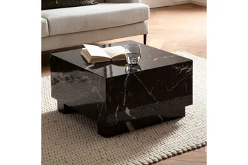 Soffbord Wohnling MONOBLOC modernt utseende, 60x60x35 cm, med släda ben Marmor Svart - Marmor Svart - Möbler - Bord & matgrupp - Soffbord