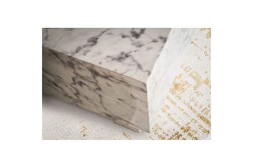 Soffbord Wohnling MONOBLOC modernt utseende, 60x60x35 cm, med släda ben Marmor Vit - Marmor Vit - Möbler - Bord & matgrupp - Soffbord