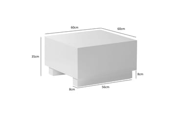 Soffbord Wohnling MONOBLOC modernt utseende, 60x60x35 cm, med släda ben Vit - Vit - Möbler - Bord & matgrupp - Soffbord