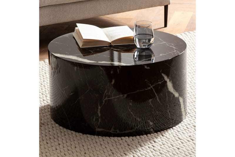 Soffbord Wohnling MONOBLOC rund 60 cm, modern stil Marmor Svart - Marmor Svart - Möbler - Bord & matgrupp - Soffbord