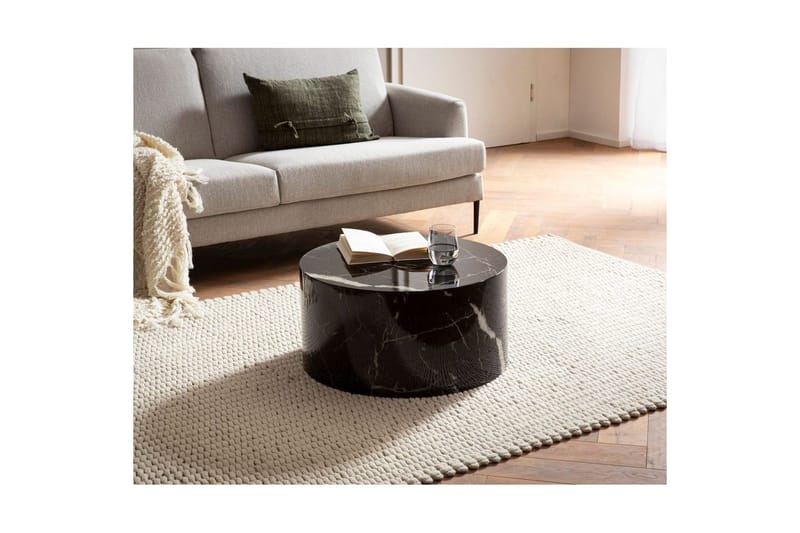 Soffbord Wohnling MONOBLOC rund 60 cm, modern stil Marmor Svart - Marmor Svart - Möbler - Bord & matgrupp - Soffbord