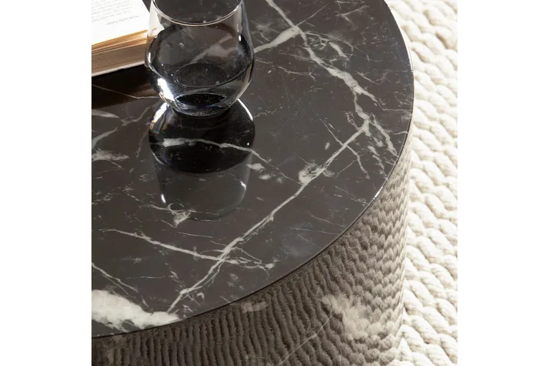 Soffbord Wohnling MONOBLOC rund 60 cm, modern stil Marmor Svart - Marmor Svart - Möbler - Bord & matgrupp - Marmorbord