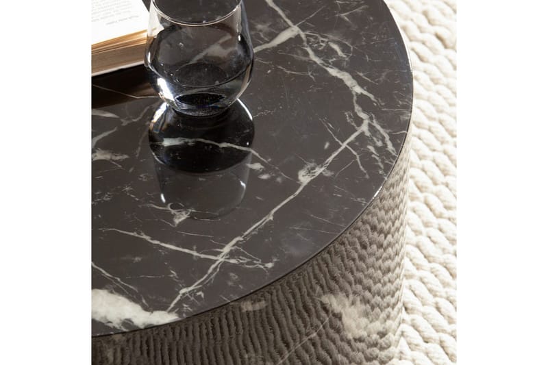 Soffbord Wohnling MONOBLOC rund 60 cm, modern stil Marmor Svart - Marmor Svart - Möbler - Bord & matgrupp - Soffbord