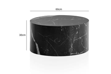 Soffbord Wohnling MONOBLOC rund 60 cm, modern stil Marmor Svart - Marmor Svart - Möbler - Bord & matgrupp - Marmorbord