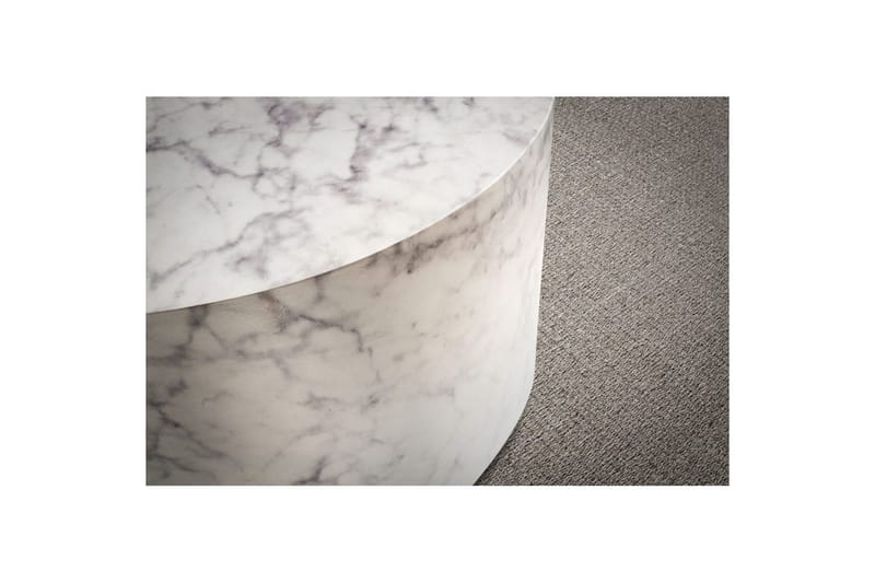 Soffbord Wohnling MONOBLOC rund 60 cm, modern stil Marmor Vit - Marmor Vit - Möbler - Bord & matgrupp - Marmorbord