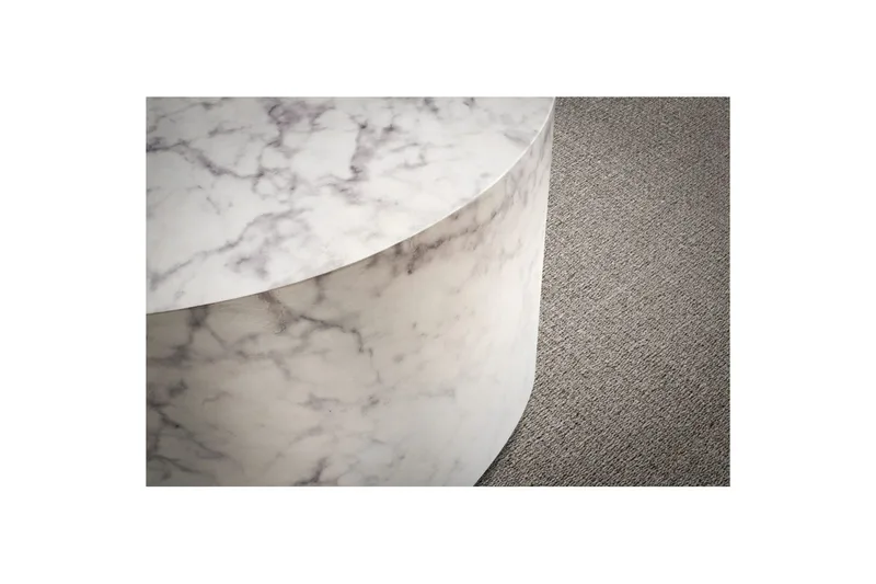 Soffbord Wohnling MONOBLOC rund 60 cm, modern stil Marmor Vit - Marmor Vit - Möbler - Bord & matgrupp - Soffbord