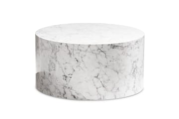 Soffbord Wohnling MONOBLOC rund 60 cm, modern stil Marmor Vit