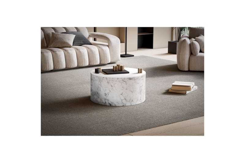 Soffbord Wohnling MONOBLOC rund 60 cm, modern stil Marmor Vit - Marmor Vit - Möbler - Bord & matgrupp - Soffbord