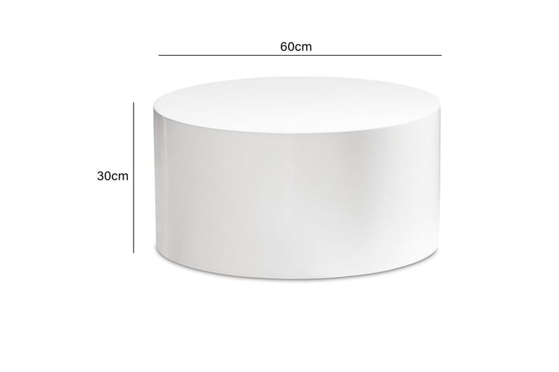 Soffbord Wohnling MONOBLOC rund 60 cm, modern stil Vit - Vit - Möbler - Bord & matgrupp - Soffbord