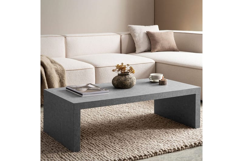 Soffbord Wohnling rektangulär 110 cm, stenoptik, modern look Grå - Grå - Möbler - Bord & matgrupp - Soffbord