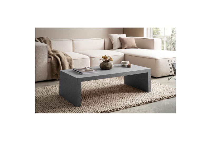 Soffbord Wohnling rektangulär 110 cm, stenoptik, modern look Grå - Grå - Möbler - Bord & matgrupp - Soffbord