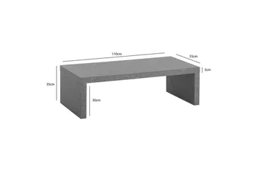 Soffbord Wohnling rektangulär 110 cm, stenoptik, modern look Grå - Grå - Möbler - Bord & matgrupp - Soffbord