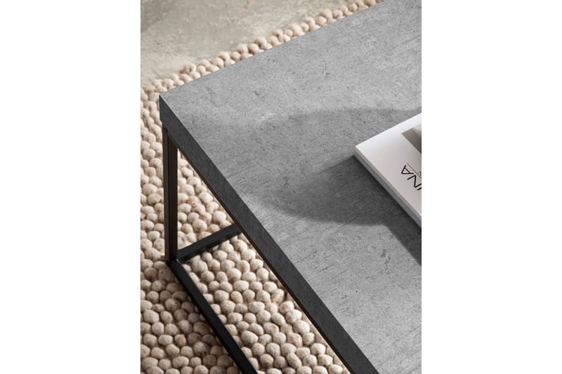 Soffbord Wohnling rektangulär 120 cm, stenoptik, modern look Grå - Grå - Möbler - Bord & matgrupp - Soffbord