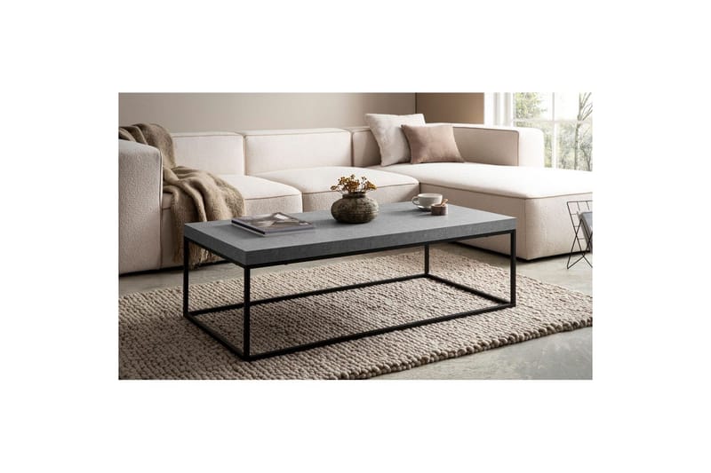 Soffbord Wohnling rektangulär 120 cm, stenoptik, modern look Grå - Grå - Möbler - Bord & matgrupp - Soffbord