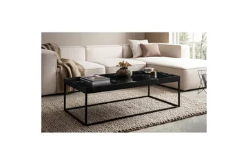 Soffbord Wohnling rektangulär 120 cm, stenoptik, modern look Marmor Svart - Marmor Svart - Möbler - Bord & matgrupp - Marmorbord