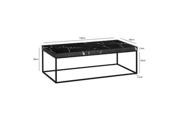 Soffbord Wohnling rektangulär 120 cm, stenoptik, modern look Marmor Svart - Marmor Svart - Möbler - Bord & matgrupp - Soffbord