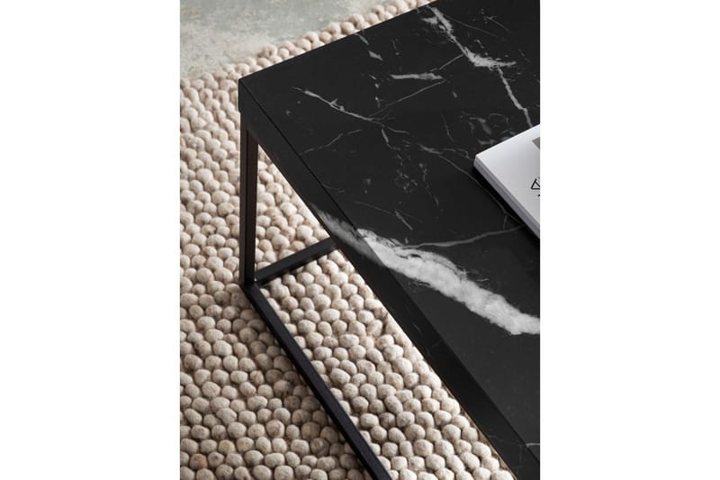 Soffbord Wohnling rektangulär 120 cm, stenoptik, modern look Marmor Svart - Marmor Svart - Möbler - Bord & matgrupp - Soffbord