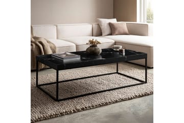 Soffbord Wohnling rektangulär 120 cm, stenoptik, modern look Marmor Svart - Marmor Svart - Möbler - Bord & matgrupp - Soffbord