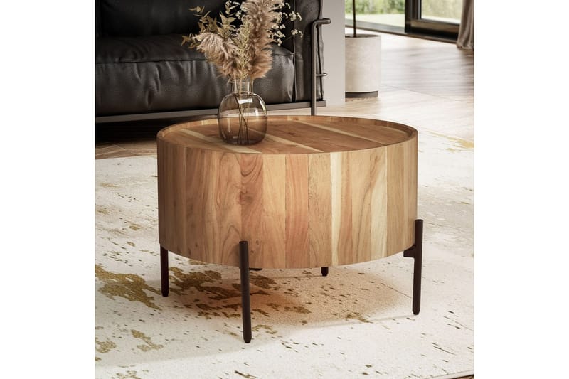 Soffbord Wohnling Rund 60 cm Massivt trä Skandinavisk stil - Möbler - Bord & matgrupp - Soffbord