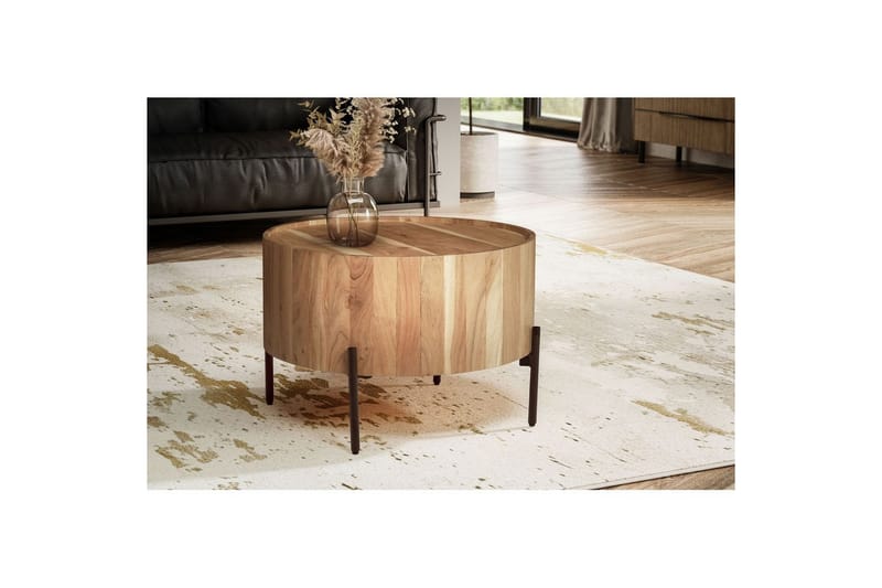 Soffbord Wohnling Rund 60 cm Massivt trä Skandinavisk stil - Möbler - Bord & matgrupp - Soffbord