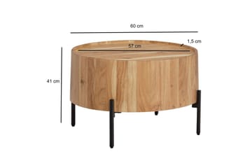 Soffbord Wohnling Rund 60 cm Massivt trä Skandinavisk stil - Möbler - Bord & matgrupp - Soffbord