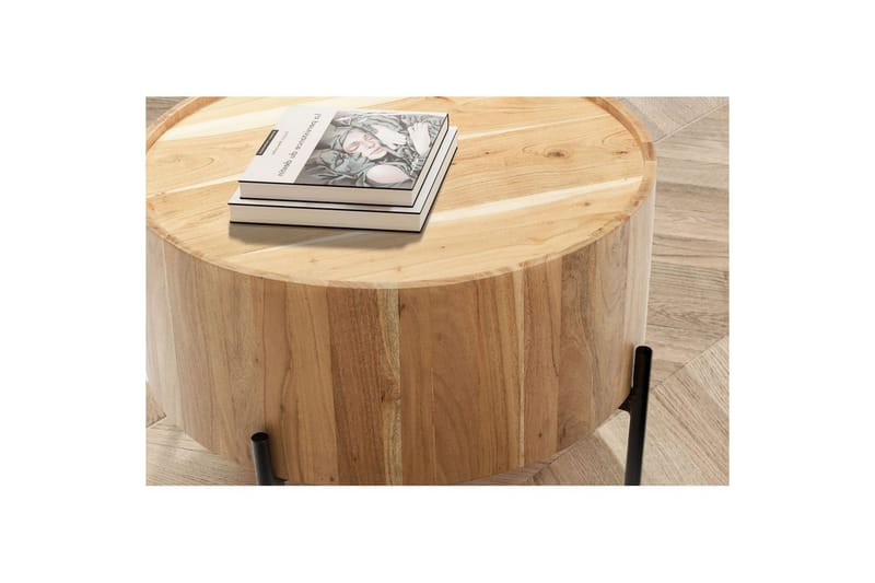 Soffbord Wohnling Rund 60 cm Massivt trä Skandinavisk stil - Möbler - Bord & matgrupp - Soffbord