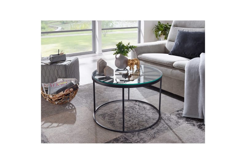 Soffbord Wohnling Rund 60 cm Säkerhetsglas Klockstil - Möbler - Bord & matgrupp - Soffbord