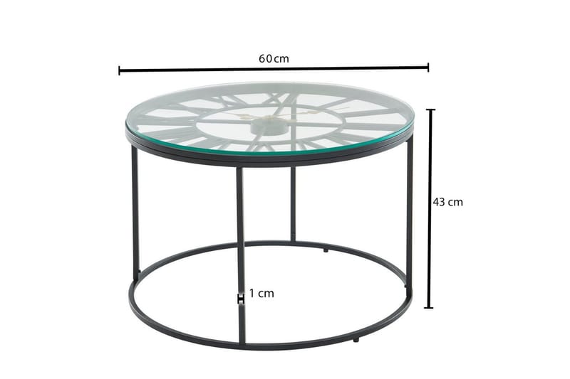 Soffbord Wohnling Rund 60 cm Säkerhetsglas Klockstil - Möbler - Bord & matgrupp - Soffbord