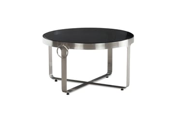 Soffbord Wohnling Rund 60 cm Säkerhetsglas Matt silver metallram Modern - Möbler - Bord & matgrupp - Soffbord