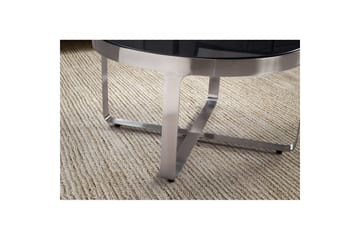 Soffbord Wohnling Rund 60 cm Säkerhetsglas Matt silver metallram Modern - Möbler - Bord & matgrupp - Soffbord