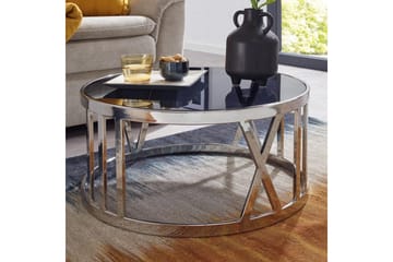 Soffbord Wohnling Rund 60 cm Säkerhetsglas Romerska siffror Krom Modern - Möbler - Bord & matgrupp - Soffbord