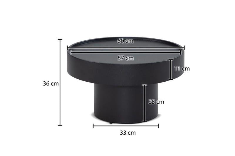 Soffbord Wohnling Rund 60 cm Svamputseende Metall Modern Look - Möbler - Bord & matgrupp - Soffbord