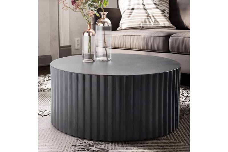 Soffbord Wohnling Rund 67 cm Metallremsor Optik Modern Look - Möbler - Bord & matgrupp - Soffbord