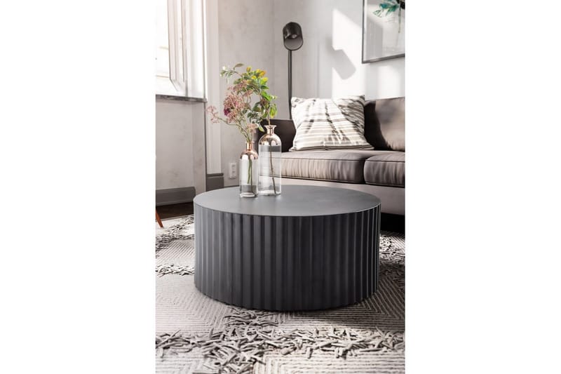 Soffbord Wohnling Rund 67 cm Metallremsor Optik Modern Look - Möbler - Bord & matgrupp - Soffbord