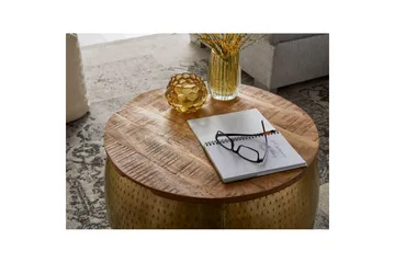 Soffbord Wohnling Rund diameter 60 cm förvaringsutrymme massivt bordsytor lantlig stil - Möbler - Bord & matgrupp - Soffbord