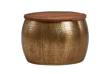 Soffbord Wohnling Rund diameter 60 cm förvaringsutrymme massivt bordsytor lantlig stil - Möbler - Bord & matgrupp - Soffbord