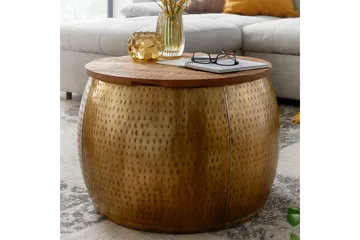 Soffbord Wohnling Rund diameter 60 cm förvaringsutrymme massivt bordsytor lantlig stil - Möbler - Bord & matgrupp - Soffbord