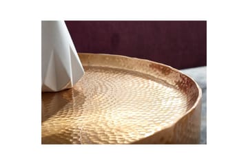 Soffbord Wohnling rund metall 60 cm hamrat utseende, orientalisk stil Guld - Guld - Möbler - Bord & matgrupp - Soffbord